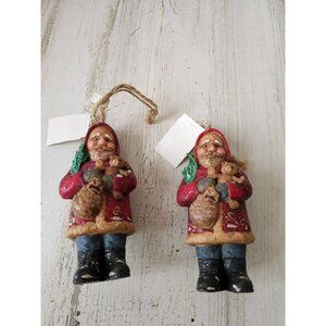 Living‎ quarters Santa tree bear ornament vintage glitter style Xmas tree
